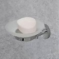 thumbnail image 2 of Glass Soap Dish And Holder Brass Chrome Finish Wall Mounted Modern Accessory, 2 of 4