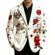 thumbnail image 1 of Abrigo Largo de los Hombres Corduroy Impresión Ceremonial Botón Bolsillo Partido Blazer, Poliéster Suave Manga Larga Chaqueta de Vestido Casual, 1 of 4