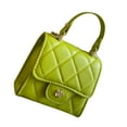 thumbnail image 4 of Bolso de mano Ticfox de hombro con correa de cadena PU Verde Patrón de diamante Tamaño libre, 4 of 12