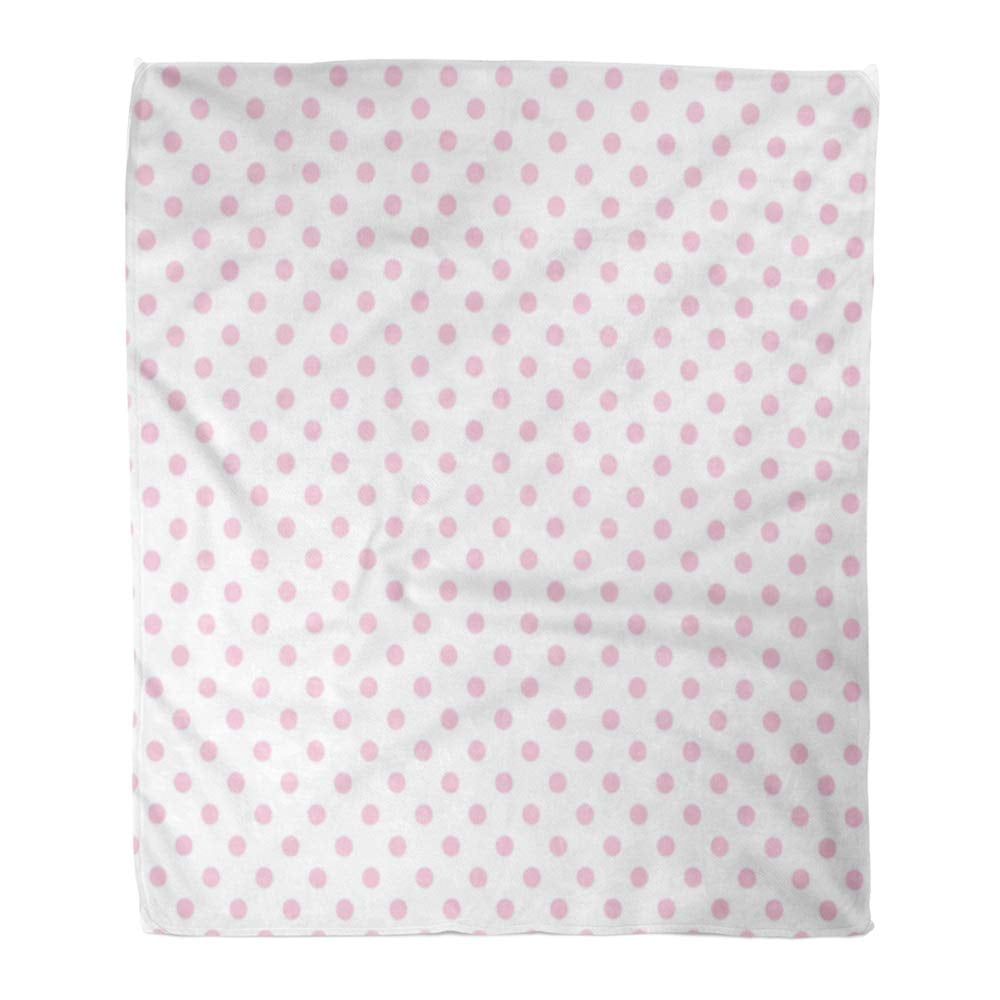 HATIART Throw Blanket Warm Cozy Print Flannel Pastel Baby Pink Polka Dots on White for Desktop Wedding Albums Arts Comfortable Soft for Bed Sofa and Couch 50x60 Inches Walmart
