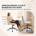 thumbnail image 5 of Ktaxon Mid Back Armless Office Chair, Linen Blend Desk Chair, Swivel Reading Chair for Home Office, Bedroom Beige, 5 of 8