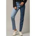 thumbnail image 2 of High Waist Two Tone Raw Hem Straight Jeans, 2 of 8
