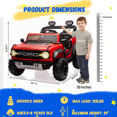 thumbnail image 4 of 2 Seats 24V Electric Car for Big Kids, Licensed Ford Bronco Raptor Powered Ride On Car with 4 Wheels Spring Suspension, Parent Remote Control, 24V Ride On Toys for Ages 3-8 Boys Girls Gifts, Red, 4 of 8