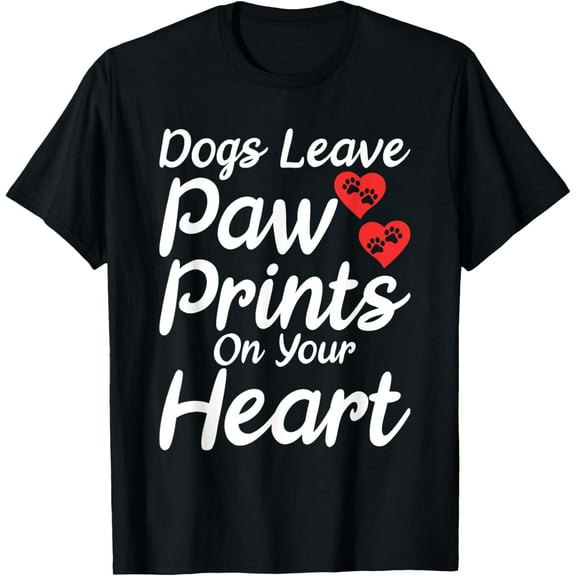 Vintage Dogs leave Paw Prints on your Heart Puppy Dog Lover Gifts Men Women T-Shirt