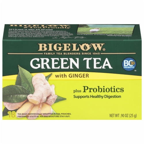 Bigelow Green Tea With Ginger Probiotics 18 ct Pack of 2