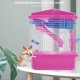 thumbnail image 2 of Jaula para mascotas para hámster con tragaluz transparente, casa de doble capa para hámster dorado, mascota hámster rosa, 2 of 5