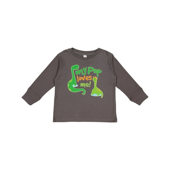 Inktastic My Pop Loves Me Dinosaur Boys Long Sleeve Toddler T-Shirt