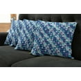 thumbnail image 2 of Ambesonne Retro Throw Pillow Cover 4 Pack, Vintage Mosaics Squares, 20", Pale Blue Dark Blue, 2 of 6