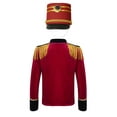 thumbnail image 2 of JanJean Kids Girls Boys Drum Major Costume Marching Band Uniform Halloween Christmas Carnival Red B 10, 2 of 7