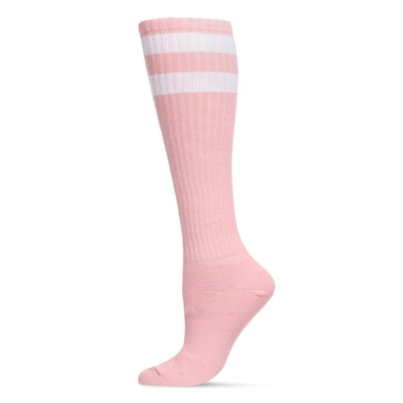MeMoi Women's Ribbed Rugby Athletic Stripe Knee High Socks - Womens - Female, 9-11, Seafoam