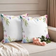 thumbnail image 2 of Happy Easter Pillow Covers 2 Pack Watercolor Easter Eggs Spring Pink Purple Floral Leaf Pillowcase Waterproof Outdoor Throw Pillow Cover for Patio Garden Square Cushion 24”x24”, 2 of 9