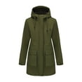 thumbnail image 4 of Raincoat Women Waterproof Long Hooded Rain Jacket Trench Coats Windbreaker Travel Jacket, 4 of 7