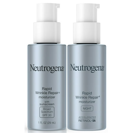Neutrogena Rapid Wrinkle Repair Day and Night Anti-Aging Face Moisturizer Skin Care (Best Anti Aging Skin Care Sets)