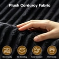 thumbnail image 6 of Vcatnet 130.7" Modular Sectional Sofa Couch Corduroy L Shaped Oversized Modern Minimalist Couch with Deep Seat and Ottoman for Living Room, 4 Seat, Black, 6 of 10