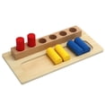 thumbnail image 4 of Caja de clavija de madera Montessori con forma de cilindro, rompecabezas de inserción, habilidades motoras finas, juguete educativo, cilindro y Base, 4 of 9