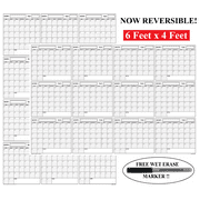 48x72 XXL Undated Wall Calendar Blank Reusable Erasable Yearly Laminated Planner