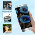 thumbnail image 6 of 20oz Stainless Steel Tumbler with Straw, Double Wall Insulated Travel Tumbler Blue Morning Glory Flowers, 6 of 8