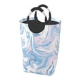 thumbnail image 2 of Panier à Linge Imperméable Pliable, Texture Bleu Poudre Poignée en Aluminium Sac à Linge Panier de Rangement, 50L, 2 of 6