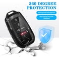 thumbnail image 5 of Key Fob Cover Compatible with Toyota Camry Venza Sienna Land Cruiser Highlander Tundra Corolla Prius 2021-2025 Keychain Case Holder Protector,A-Black, 5 of 6