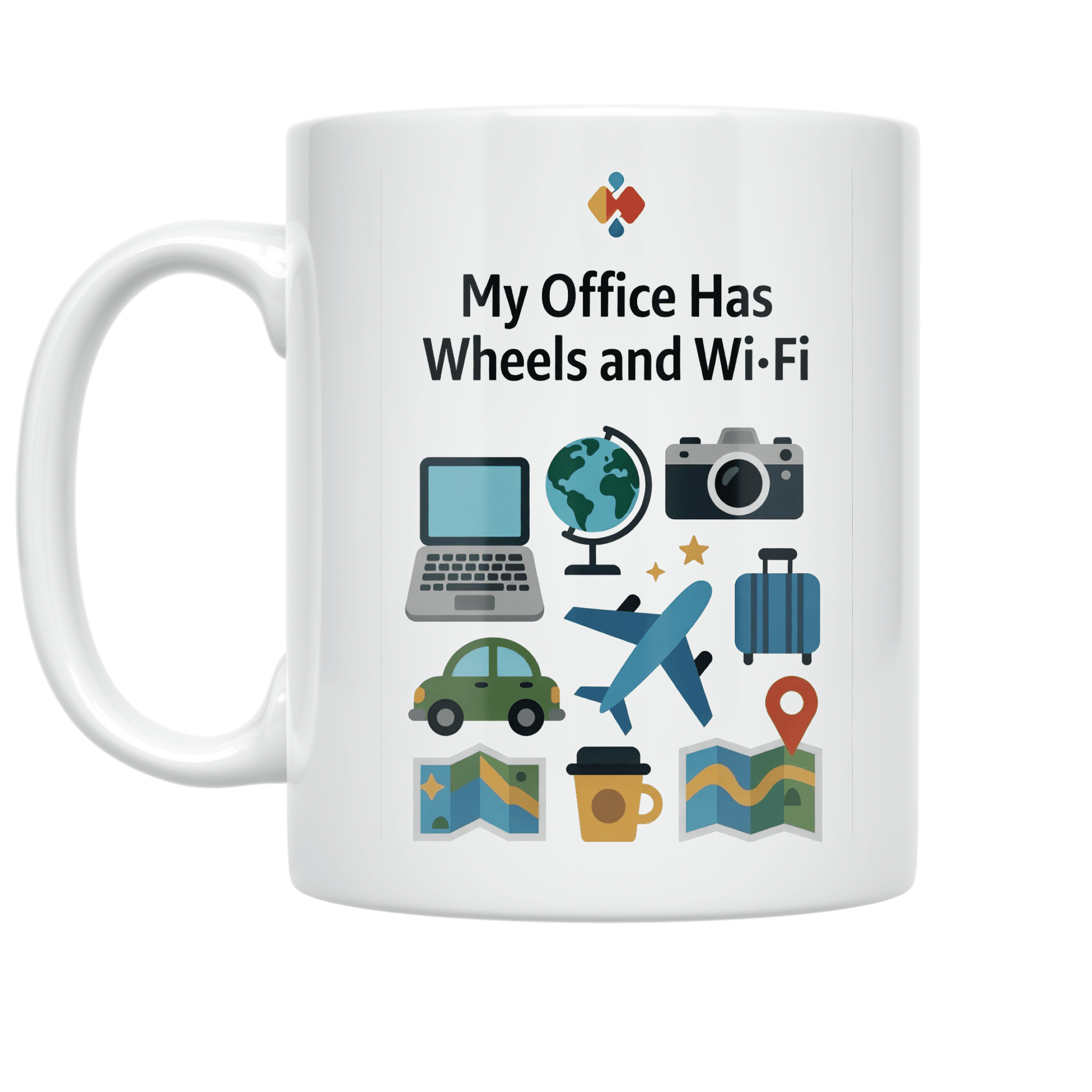 My Office Has Wheels and Wi-Fi - Digital Nomad - 11 oz Ceramic Coffee Mug