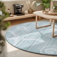 thumbnail image 3 of Small Round Rug 3Ft, Ocean Beach Non-Slip Washable Circle Rugs Carpet, Summer Coastal Starfish Shell Conch Wooden Green Indoor Outdoor Rug Floor Mats Throw Runner for Bedroom Living Room Bathroom, 3 of 8