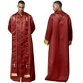 thumbnail image 4 of RUNQHUI Men's Priest Robe With Gold Trim And Cross Front Zip Closure For Church Worship And Cosplay Red M, 4 of 7