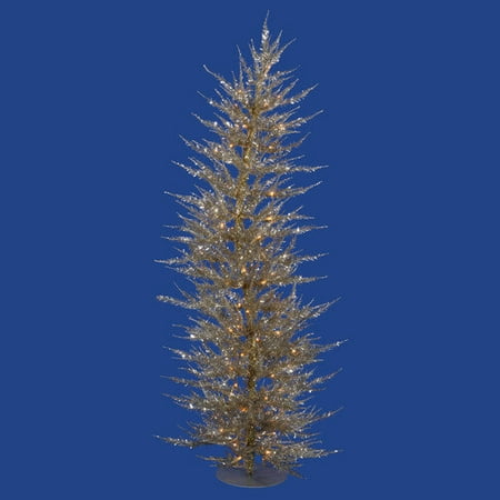 Vickerman Colorful Laser 5' Champagne Artificial Christmas Tree with 100 Clear Lights