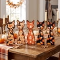 thumbnail image 7 of Halloween Cat Decor Wooden Pumpkin Print Cat Decoration 6 Inch Fall Halloween Decor Fall Shelf Decor for Home Mantel and Tabletop Display, 1 Pack, 7 of 7