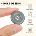 thumbnail image 4 of Uxcell 10pcs Sewing Button 25mm 4 Holes Resin Round Crafting Buttons, Gray, 4 of 6