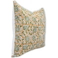 thumbnail image 4 of Fabdivine Off White Linen Hand Block Print Decorative Throw Pillow Cover , 14"X20", Brown, 4 of 5