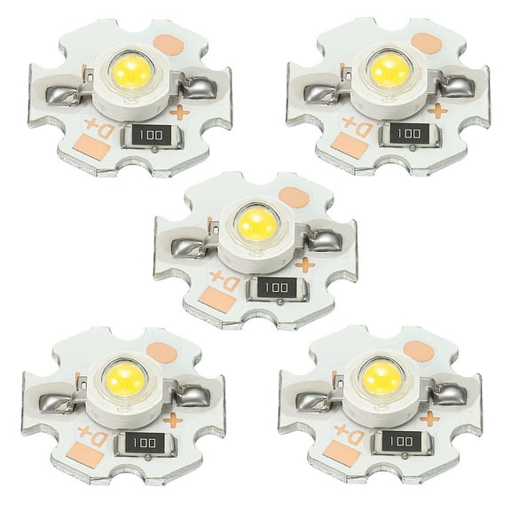 Uxcell 1W 110lm 3000-3200K 20mm 5VDC COB LED Light Chip Beads Energy Saving Bulb Warm White 20 Pack