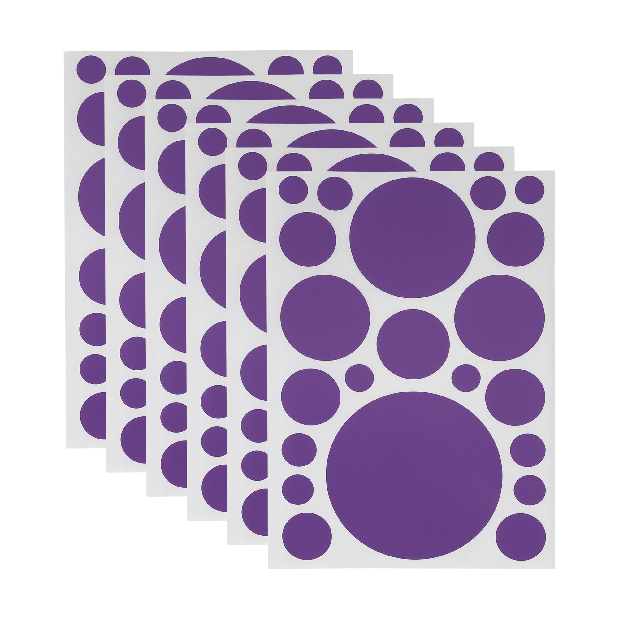 Unique Bargains Mall Large Round Dots Gift Stickers 6PCS Purple