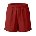 thumbnail image 4 of Admvng Men's Linen Shorts Casual Drawstring Elastic Waist Summer Beach Vacation Yoga Golf Shorts with Pockets, 4 of 5