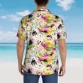 thumbnail image 4 of Balery Retro Musical Camisas hawaianas de manga corta para hombre, camisas playeras de corte holgado, camisas de vacaciones con botones,X-Large, 4 of 7