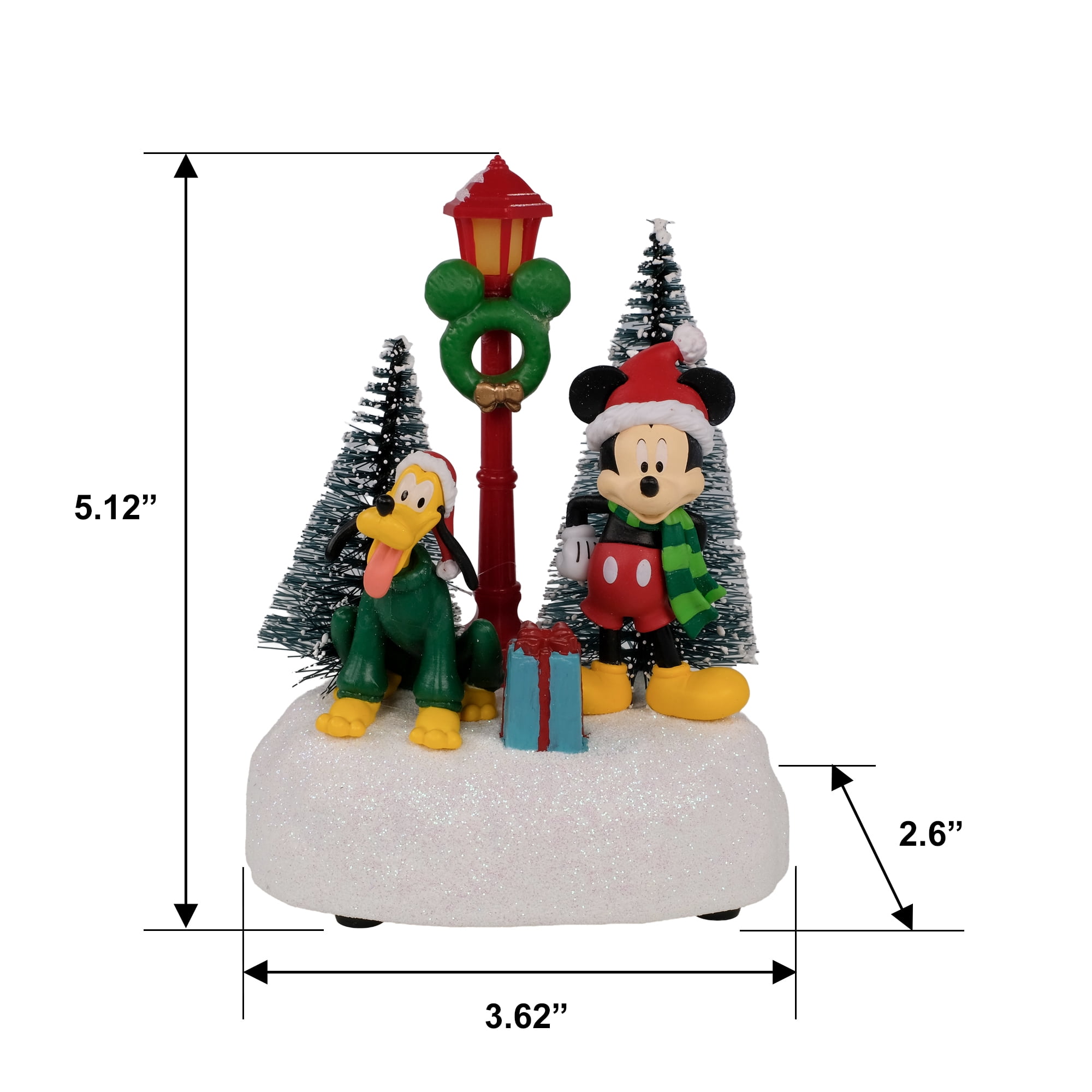 Disney Mickey & Pluto Holiday Lamppost Village Piece