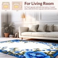 thumbnail image 2 of ODIKA 3'x5' Machine Washable Non-Slip Area Rug, Sapphire Swirl Elegant Floral High Traffic Rug, Blue, 215689, 2 of 7