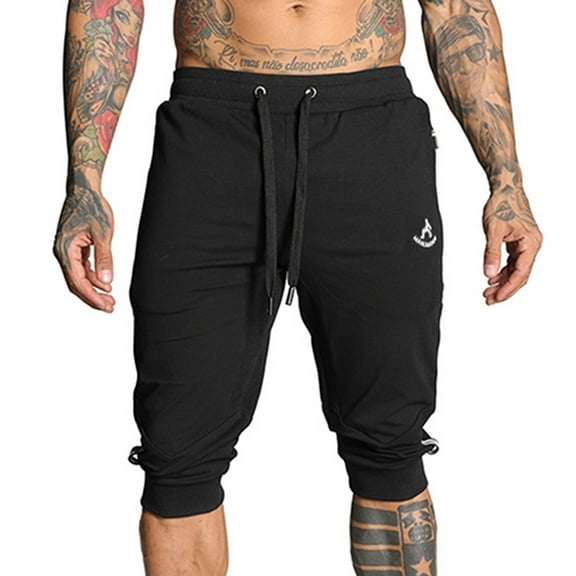 Athletic Shorts Clearance, Mens Casual Fashion Zipper Pockets Patchwork Shorts Drawstring Elastic Waist Cropped Pants