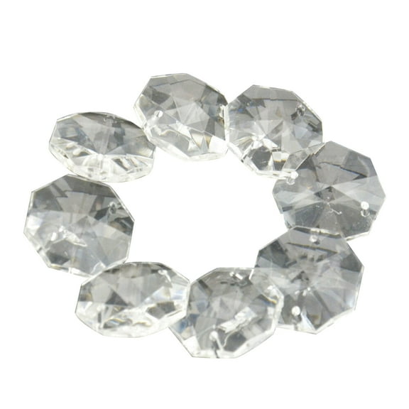 NUZYZ 100cm Faux Crystal Octagonal Beads Pendant Curtain Lamp Chandelier Decor