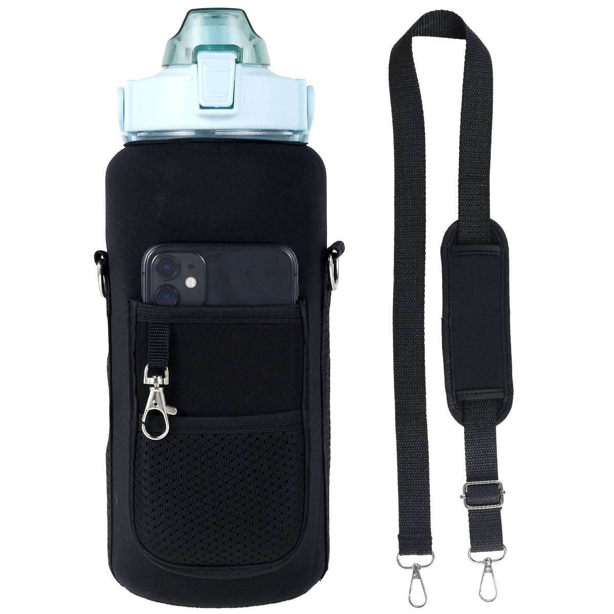 2 Pack Water Bottle Cover, Outgeek 550ml Neoprene Insulator Cooler Water  Bottle Cover Water Bottle Sleeve Holder Dark Blue