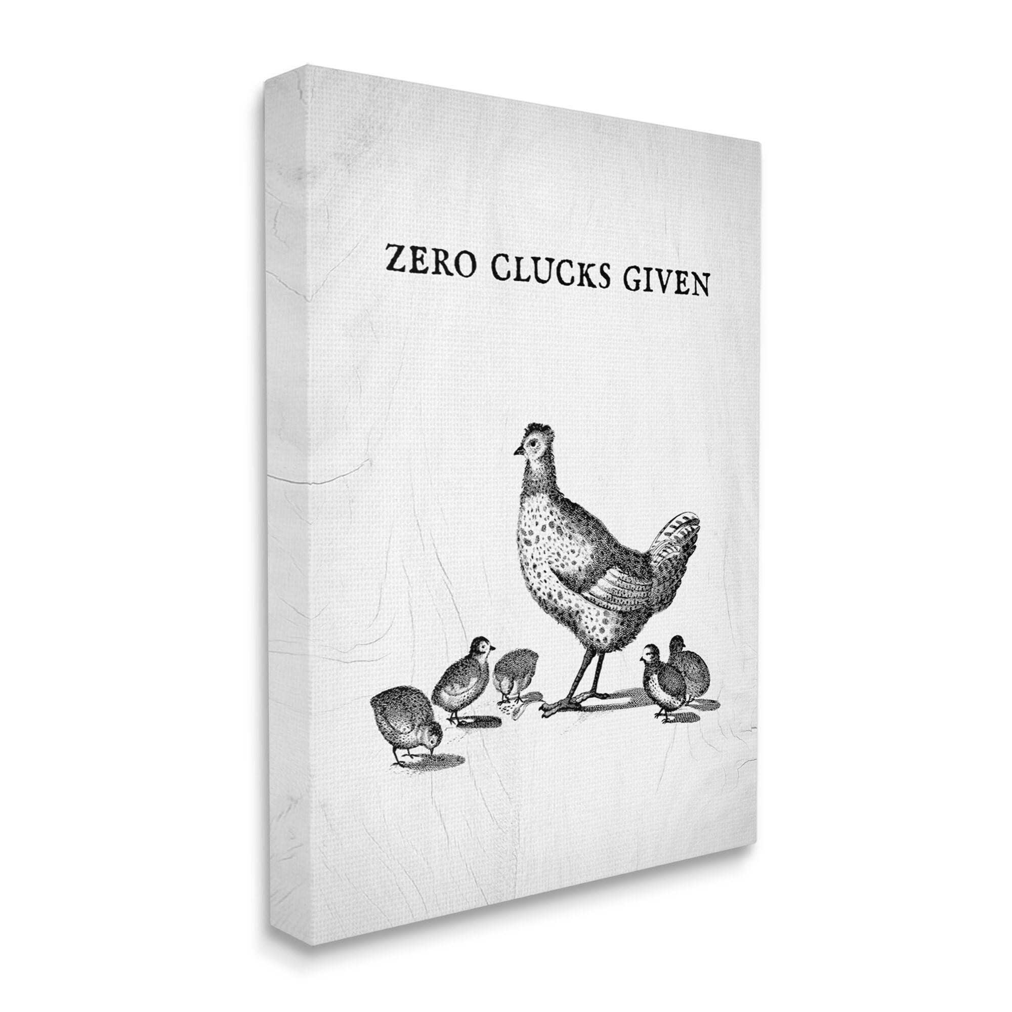 Stupell Industries Zero Clucks Given Funny Phrase Chicken Pun, 16 x 20,Design by Daphne Polselli