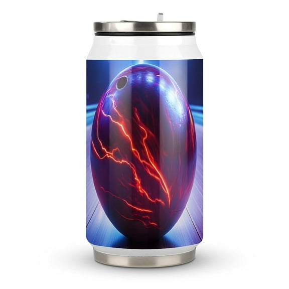 Bowling Ball Coffee Tavel Tumblers with Lid and Straw Stainless Steel Vacuum Insulated Mug Wine Glasses Tea Cup for Hot and Cold 300ml