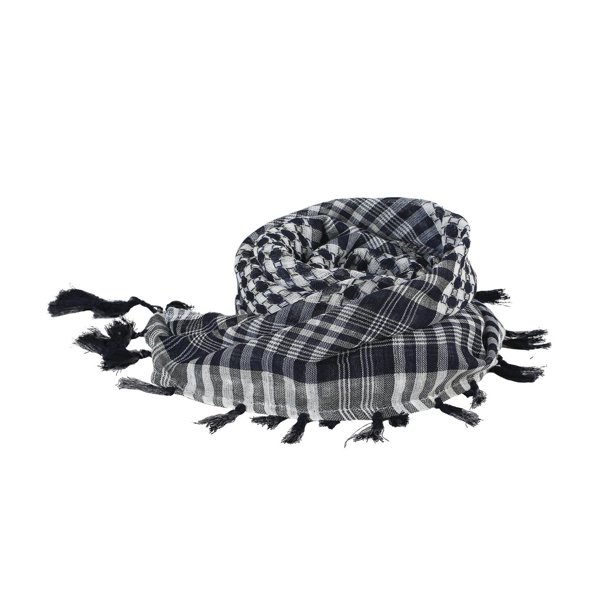 Turbante árabe para exteriores, bufanda transpirable para la cabeza y el cuello, bufanda estilo keffiyeh para el desierto para mujeres y hombres, Negro