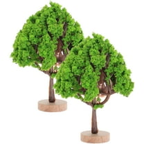 TINKSKY 2pcs Plastic Tree Toy Green Realistic Shape For Dollhouse Decoration