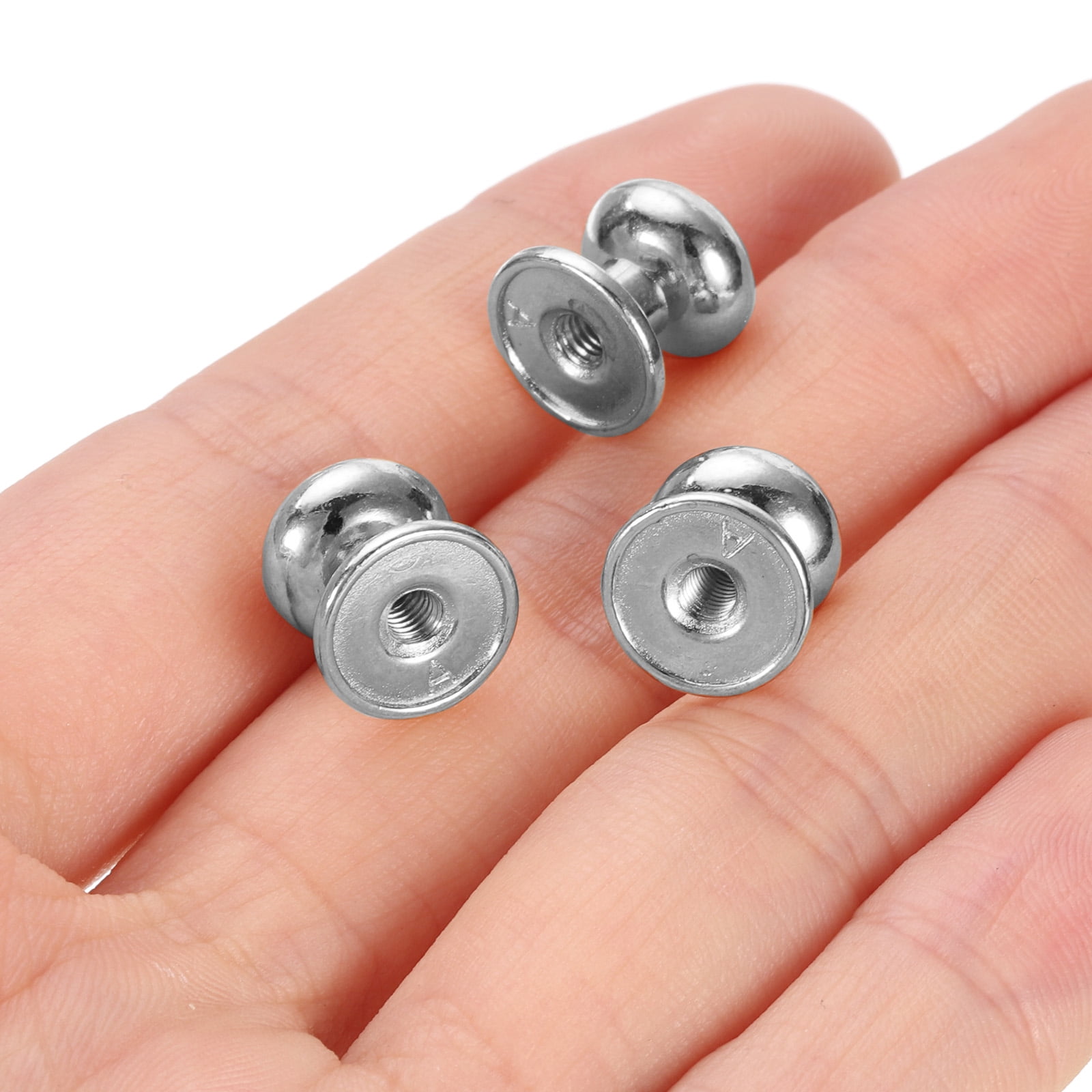 Unique Bargains Mini Round Knobs Small Drawer Pulls for Cabinets 0.38" x 0.4" Silver