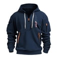 thumbnail image 1 of MHFRRA Nueva Sudadera con Capucha y Bolsillo con Cremallera para Otoño E Invierno para Hombre Azul, 1 of 3