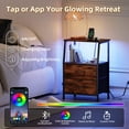 thumbnail image 5 of Eunos Small Nightstand with Charging Station for Bedroom, 2 Drawer Dresser with Storage Shelfs, Wood Grain Print, 5 of 8