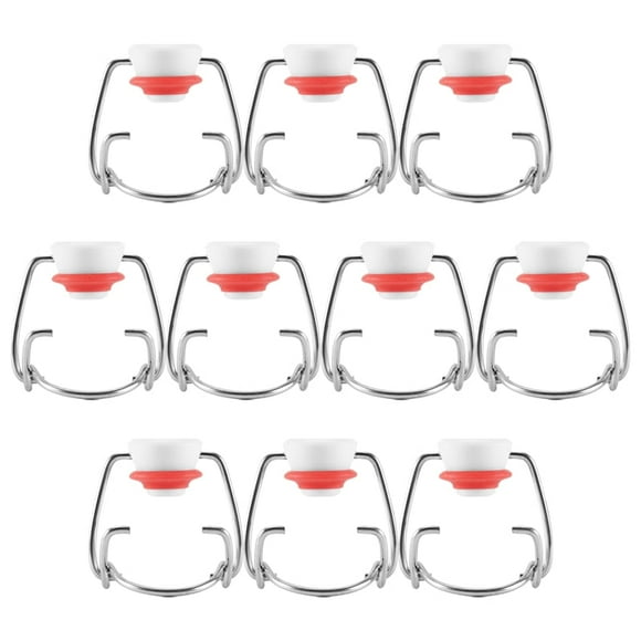Swing Top Glass Bottle Caps Flip Beer Bottle Swing Cap for Grolsch Style Beer Bottle Beer,Soda Bottles,Homebrewing 10Pcs