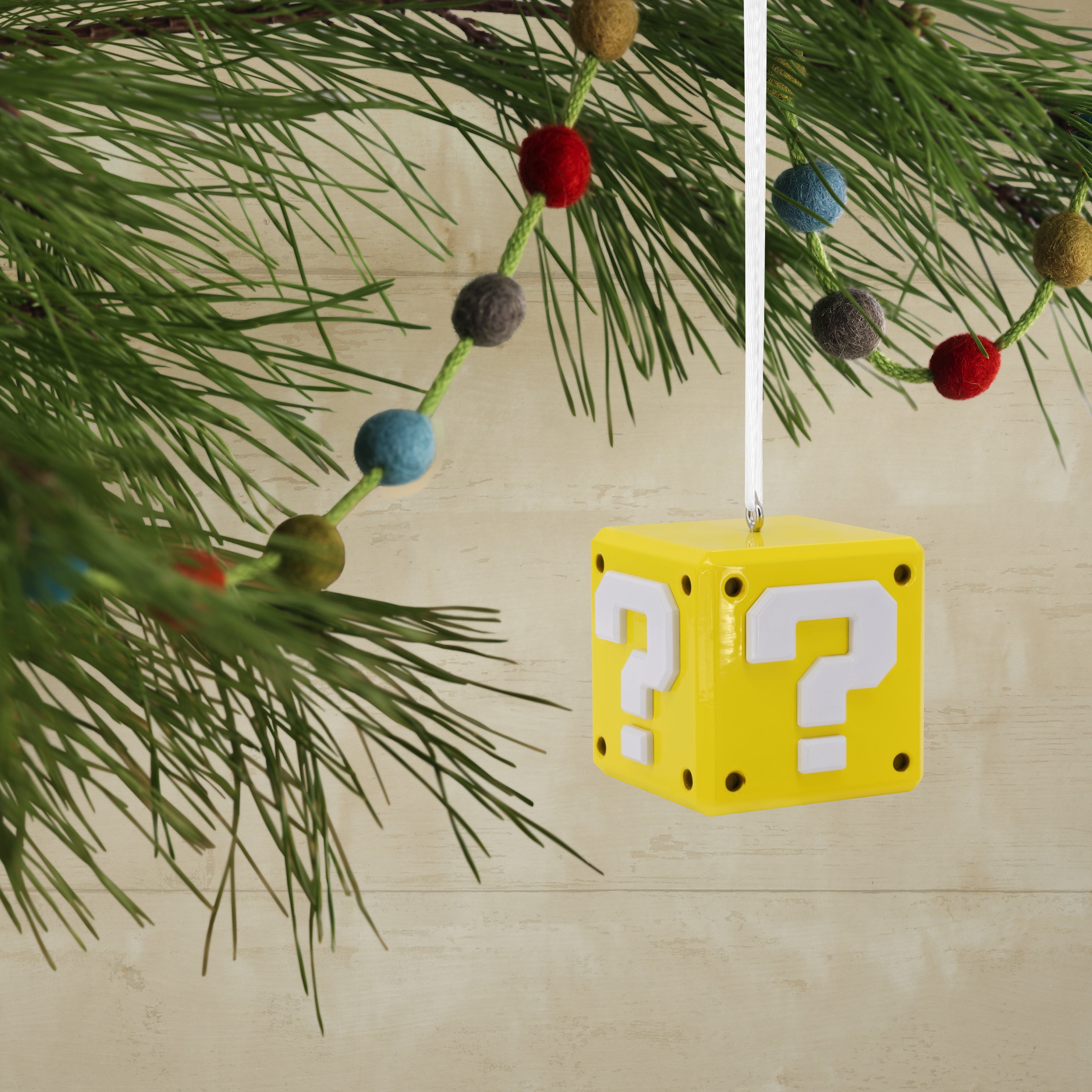 Hallmark Nintendo Super Mario Question Block Premium Metal Ornament, 0.28lbs