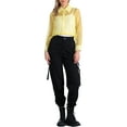 thumbnail image 2 of CAMISA DE MANGA LARGA TRANSPARENTE CON CUELLO PUNTA Y BOTONES PARA MUJER INSPIRADA CHIC COLOR AMARILLO CLARO TAMAÑO M, 2 of 6