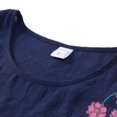 thumbnail image 4 of JFGHDG Womens Lounge 2 Piece Outfits Short Sleeve Tiered Tops Floral Print Wide Leg Capri Pants Summer Travel Outfits Navy 4XL, 4 of 7